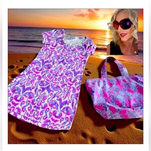 Lilly Pulitzer Terry Lined Dress S with Lilly Pulitzer Beach Tote 🌸 Bundle of 2